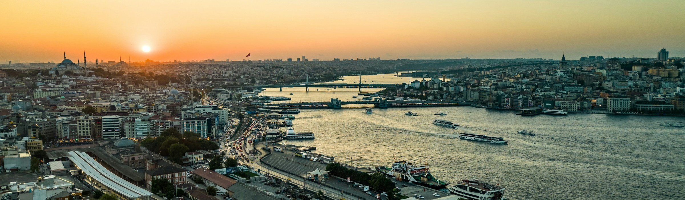 Sunset over Istanbul and the Golden Horn
